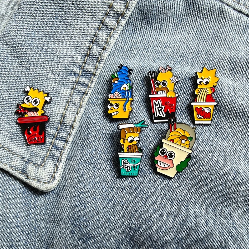 Vintage Items - Zestaw 6 szt. Urocze, zabawne przypinki