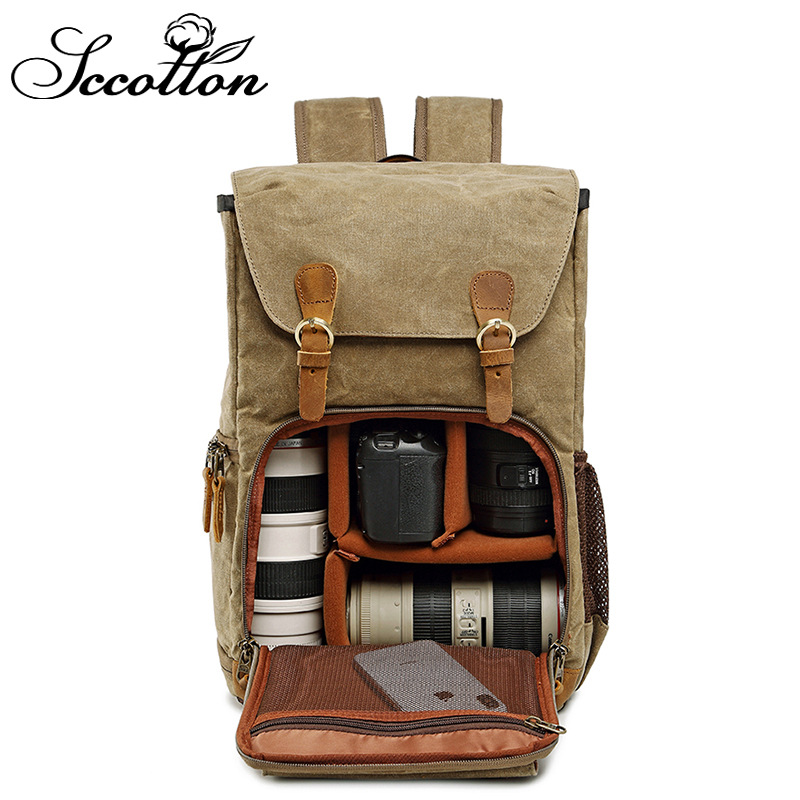 Lens Cap Vintage - Wodoodporny plecak na aparat fotograficzny w