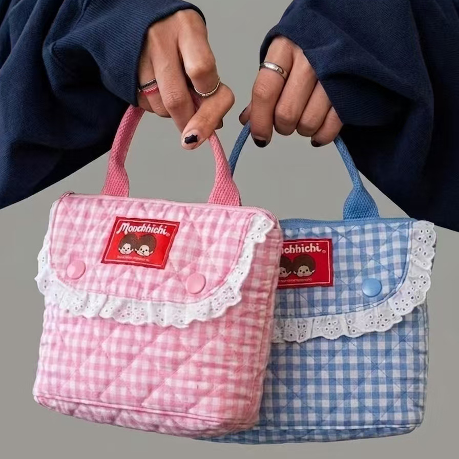 Vintage Items - Vintage torebka na kosmetyki w kratkę