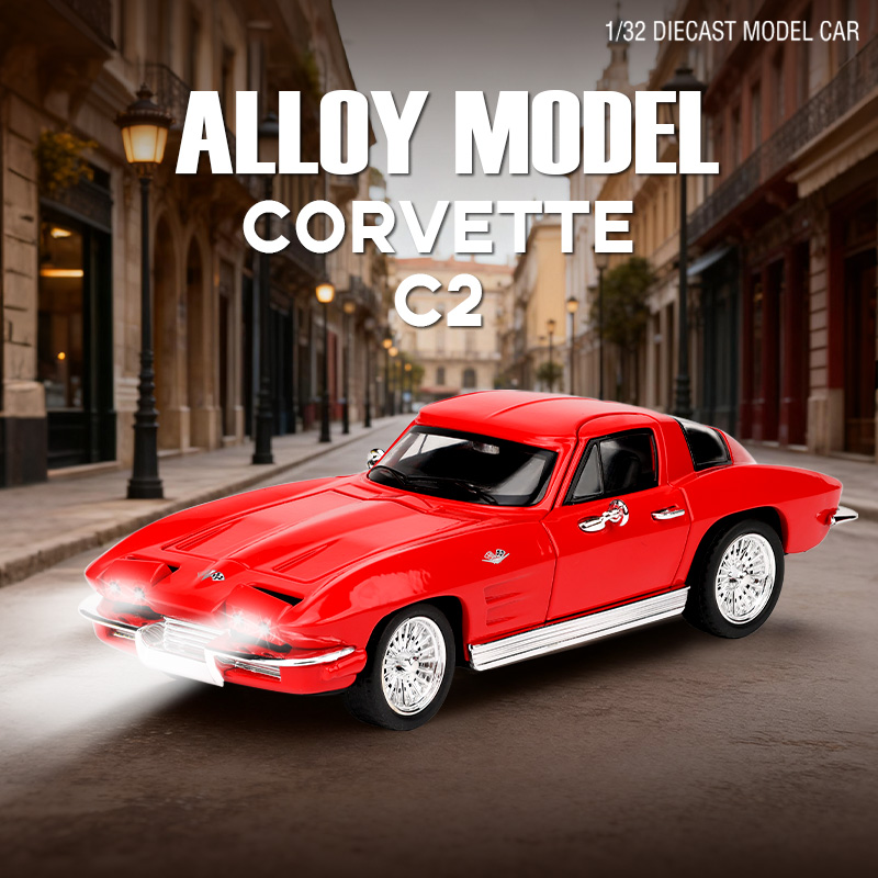 Vintage Collectible Toy Cars - 1:32 Corvette Klasyczny Samochód Vintage z