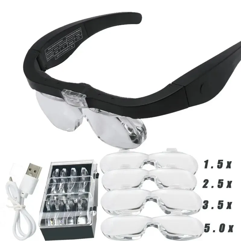 Darkroom Enlarger Lens - Lupy nagłowne z 2 diodami LED,