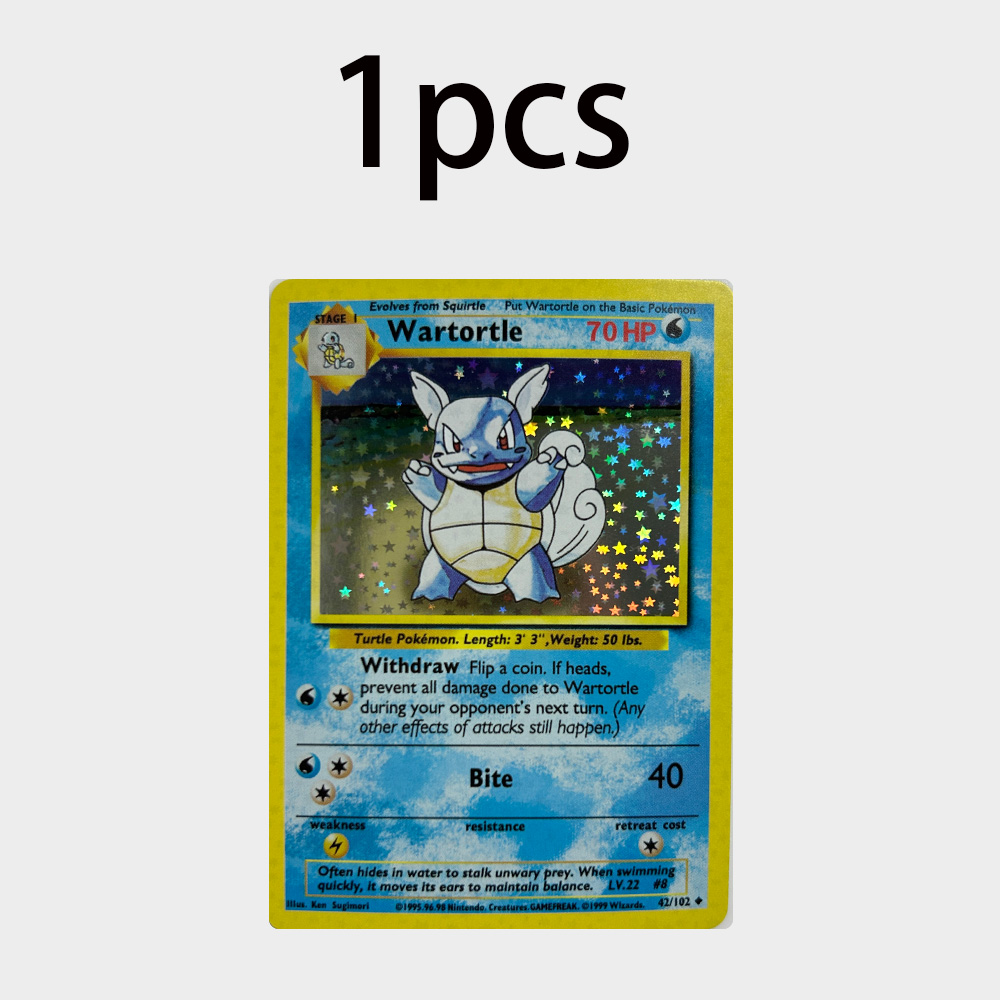 Vintage Pokemon Collectible - DIY PTCG Anime Wartortle Vintage Karta